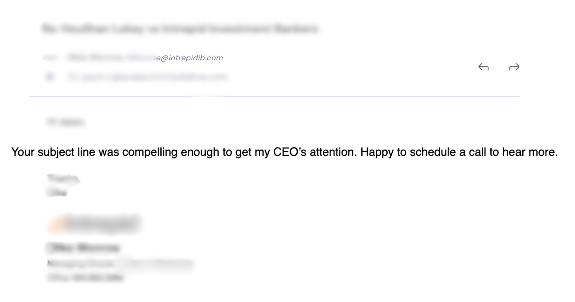 Cold email reply from a prospect