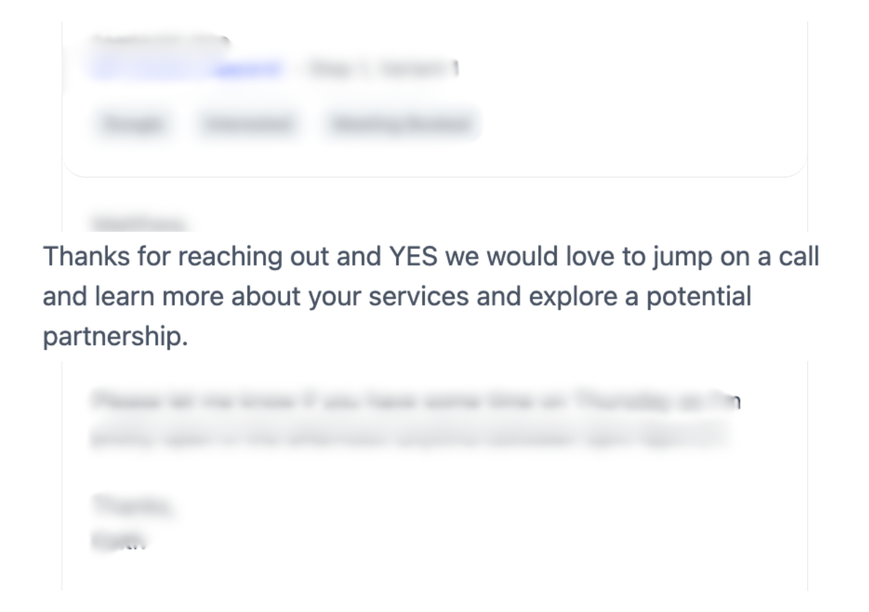 Cold email reply from a prospect