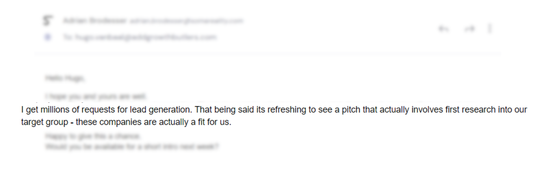 Cold email reply from a prospect